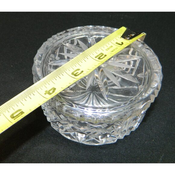 Cut Crystal Vanity Set: Decanter Vase Stopper & Wedgewood Lidded Trinket Box - Picture 8 of 16